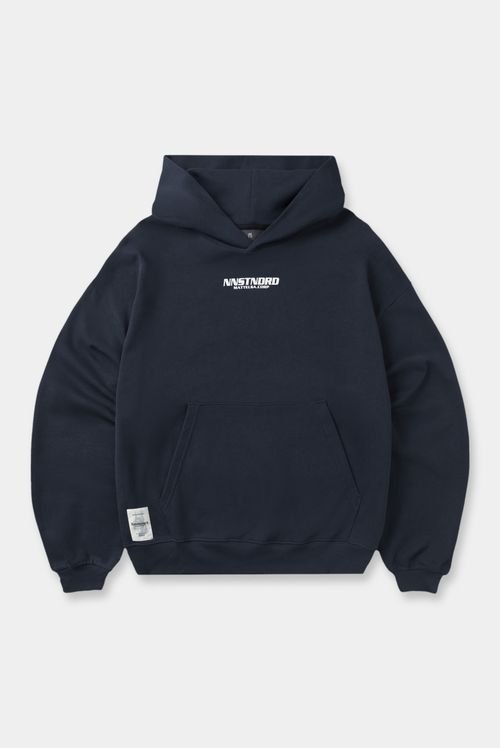 Buzo Hoodie Oversize Azul Texto